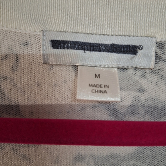 CHRISTOPHER AND BANKS SIZE MEDIUM BUTTON DOWN SWEATER BLACK AND WHITE - Picture 4 of 5